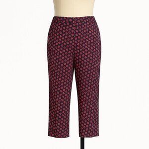 Talbots Ladybug Pants Heritage Collection Size 14 Navy Red Cropped Flat Front